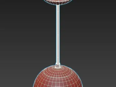 Color-Cadbury-Pendant-8 pendant light with glass shade and br... 3D model