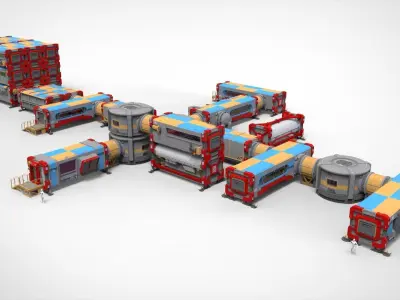 Sci-fi Residential module for habitation 3D model