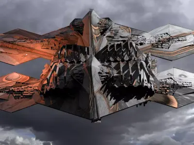 Sci-Fi Egyptian Alien Floating Monolith Huge 3 3D model