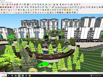 HOTEL SKETCHUP MODEL APARTMENTS CITY 3D model