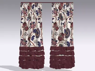 Curtain Low-poly 3D model