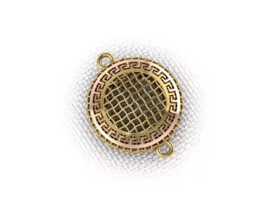 pendant4 gold plated charm with greek design 3D print model