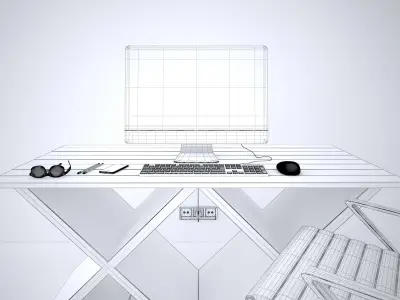 Office Desk - Interior Office Furniture 04 3D model