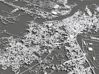 Cityscape Batangas Philippines 3D model