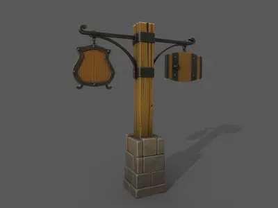 Signboards Low-poly 3D model