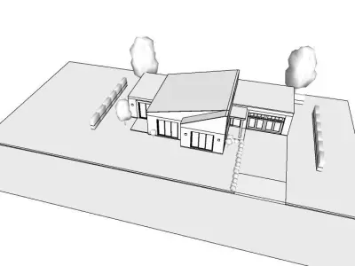 architectural 3d model for single floor house 3D model