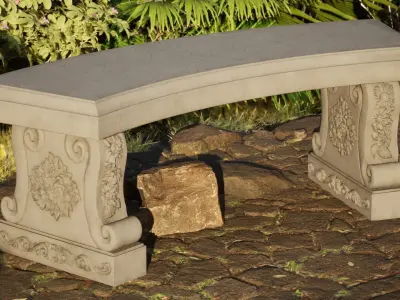bench stone 3D model