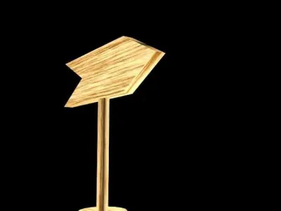 Sign Board Low-poly 3D model