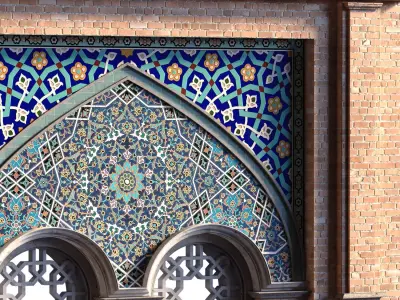 arabic exterior facade element set 802 Low-poly 3D model