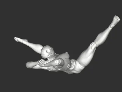 Futuristic Half-Robot Girl Nude Sci-Fi 3D Model 3D print model