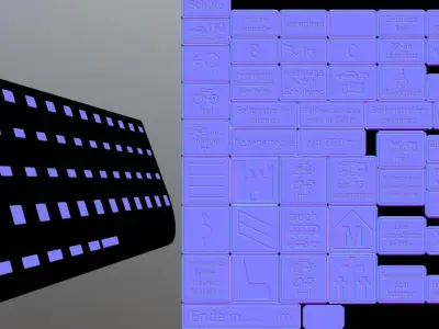 Additional traffic signs - 3 Low-poly 3D model