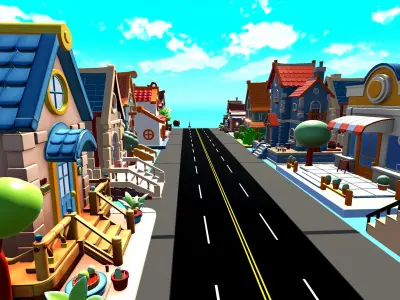 City Houses 20 Styles Pack Game Ready asset Low-poly 3D model