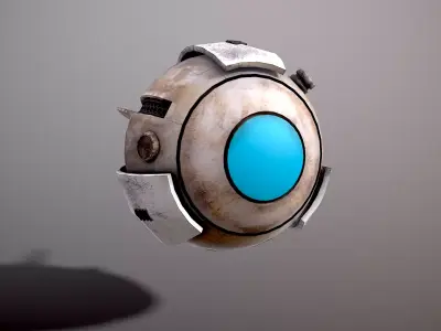 flying eyedrone Low-poly 3D model