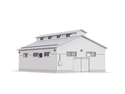 Industrial Buildings Collection Low-poly 3D model