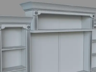 Roomstogo Mountain Bluff White 5-Pc Wall Unit 3D model