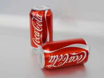 Coke Can 3D Model - Blender Cycles Render Low-poly 3D model