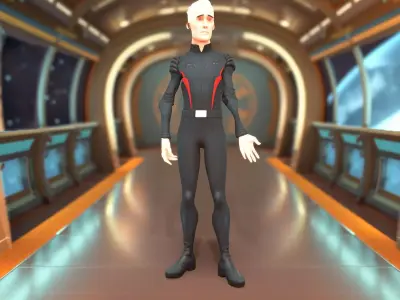 Futuristic Space Commander model pack Low-poly 3D model