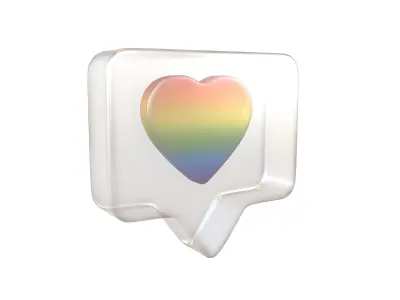 Socail Media Heart Bubble v1 015 Low-poly 3D model