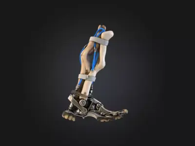 Cyborg Bone Strider Limb Low-poly 3D model