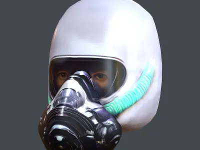 Gas mask helmet scifi character game space Low-poly Low-poly  Low-poly 3D model