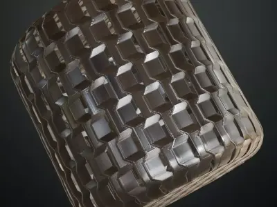 Industrial Slotted Hexagonal Metal Grill PBR Seamless Texture