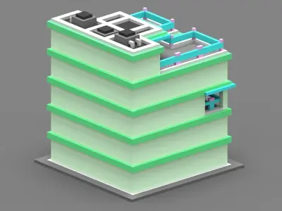 House Voxel - 10 Low-poly 3D model