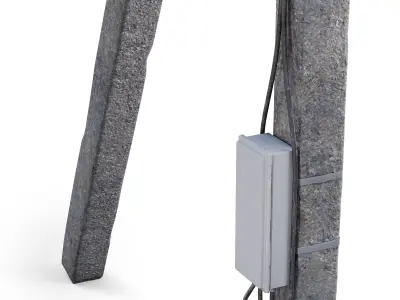 Concrete power line pole - 3 3D model