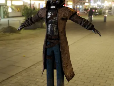 NCR Fallout New Vegas Armor PBR Rigged Low-poly 3D model