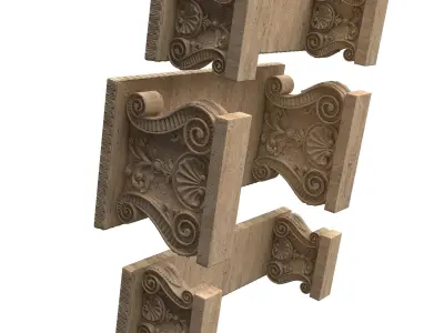 Stone Bench and Table 03 Low-poly 3D model