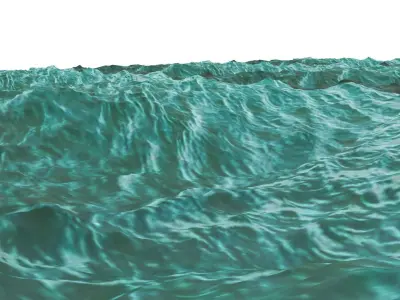 Ocean waves in Low-poly 3D model