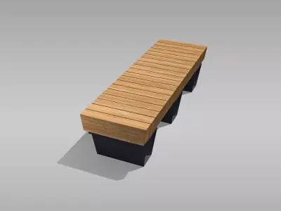 Park Bench 06 Low-poly 3D model