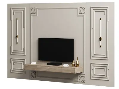 Modern TV Wall 08 3D model