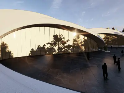 Amorphous Organic Shopping Mall Cultural Center Futuristic Model 3D model