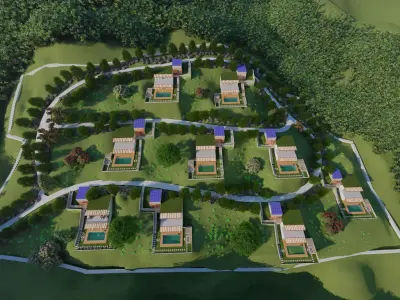 Villa Site Design 3D model