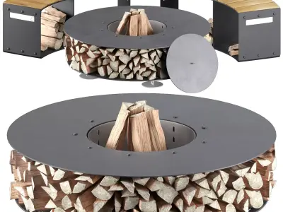 BBQ fireplace 3D model
