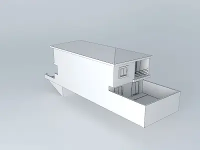 Orange house architecture Free 3D model