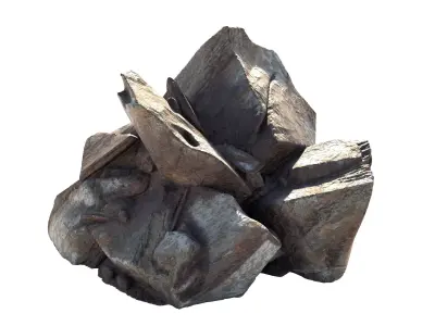 Red stone rock  Low-poly 3D model