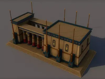 Ancient Egyptian Building Low-poly 3D model order