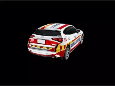 Modern Hatchback Ambulance Low-poly 3D model