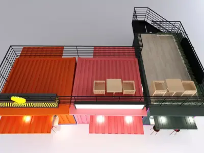 Fast Food Container Restaurant 3D model