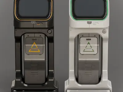 Sci-fi Console Station V3 PBR Low-poly 3D model