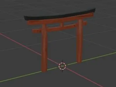 Japanese Portal  Low-poly 3D model