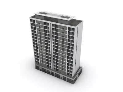 modern residential Low-poly 3D model