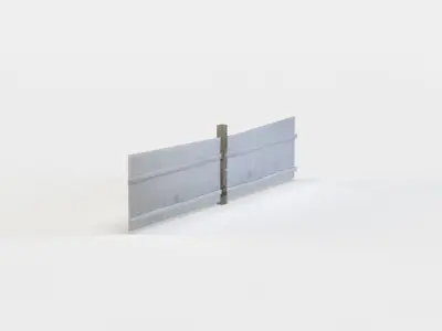 Fence segment Low-poly 3D model