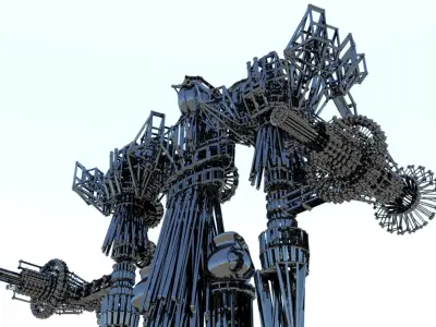 Robot Cyborg Game Character Sci Fi 3D model