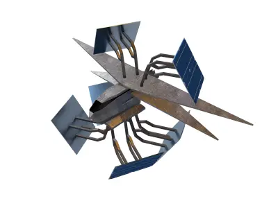 Cartoon Sci Fi Ship v2 001 Low-poly 3D model