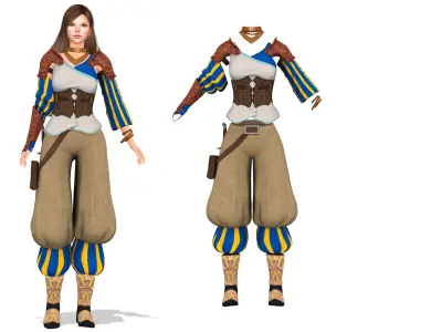 Roleplay Cosplay Wizard Outfit Costume Low-poly 3D model