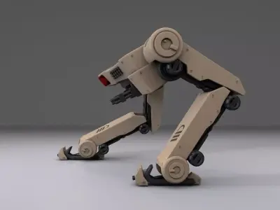 two legs robot walk 3D model