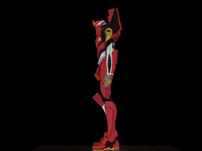 Evangelion 02 Low-poly 3D model