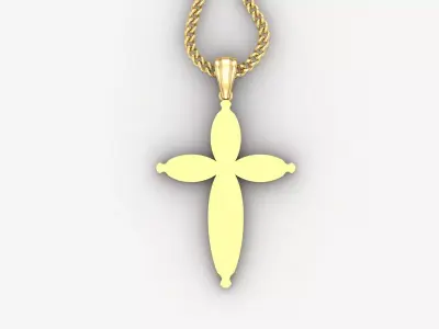 Light Gold 18K Cross Pendant 1CP076 3D print model purchase